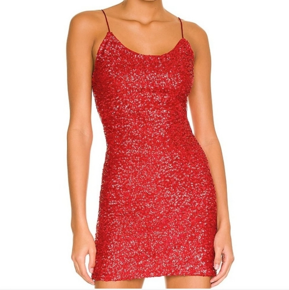 NWT Alice and olivia red sequin dress
